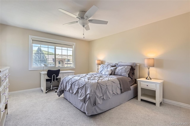 10529 Dacre Pl, Lone Tree, CO 80124 - bedroom with light carpet, a desk, and ceiling fan