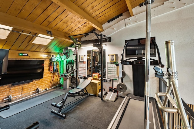 1203 24th St, Denver, CO 80205 - exercise area featuring wood ceiling