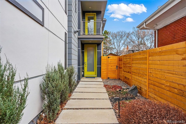 2223 W 34th Ave, Denver, CO 80211 - entrance to property featuring a balcony and a gate