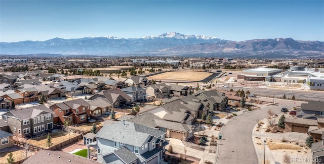 5279 Mount Cutler Ct, Colorado Springs, CO 80924 - birds eye view of property with a residential view and a mountain view