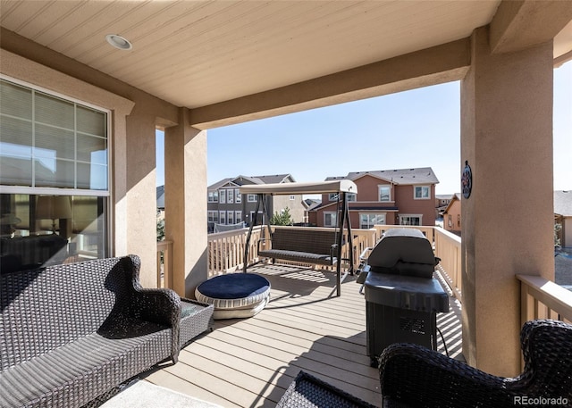 5279 Mount Cutler Ct, Colorado Springs, CO 80924 - wooden terrace with a residential view