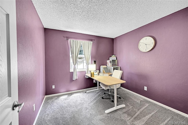 4782 E Costilla Ave, Centennial, CO 80122 - office featuring carpet flooring, a textured ceiling, and baseboards