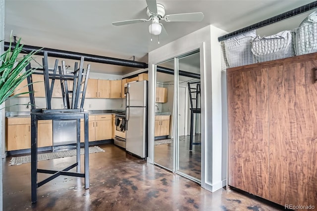500 E 11th Ave Unit 101, Denver, CO 80203 - empty room featuring finished concrete flooring and a ceiling fan