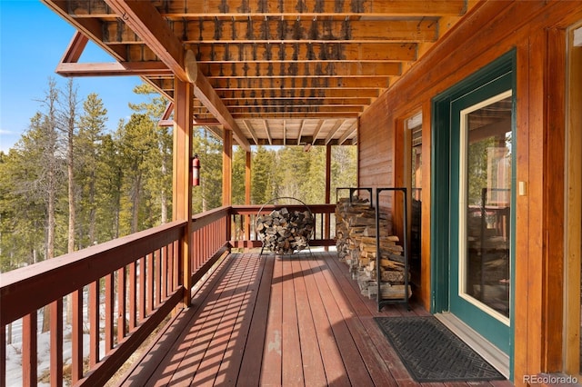 view of wooden deck