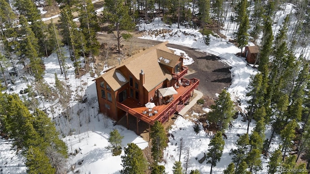 view of snowy aerial view