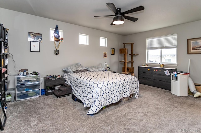 5672 Tramore Ct, Colorado Springs, CO 80927 - carpeted bedroom with a ceiling fan