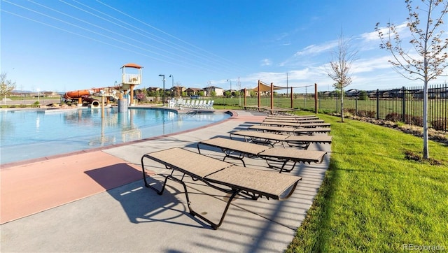 5672 Tramore Ct, Colorado Springs, CO 80927 - community pool featuring a patio
