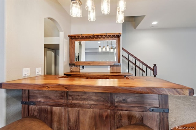 335 Mountain Brush, Colorado Springs, CO 80921 - indoor dry bar with arched walkways