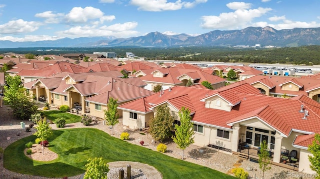 335 Mountain Brush, Colorado Springs, CO 80921 - aerial perspective of suburban area with a mountain backdrop