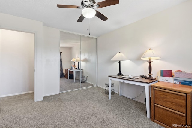 1853 S Zeno Way, Aurora, CO 80017 - carpeted home office with a ceiling fan and baseboards
