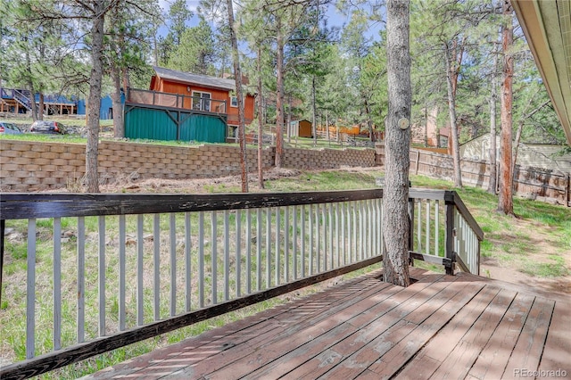 wooden terrace with fence