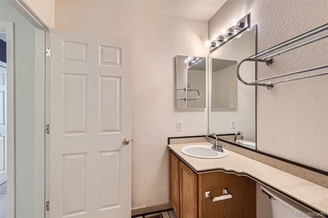 4081 Odessa St, Denver, CO 80249 - bathroom featuring vanity and a textured wall