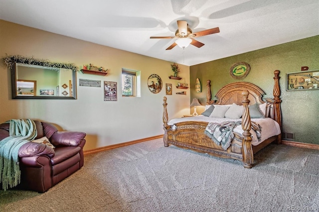 bedroom with carpet and ceiling fan