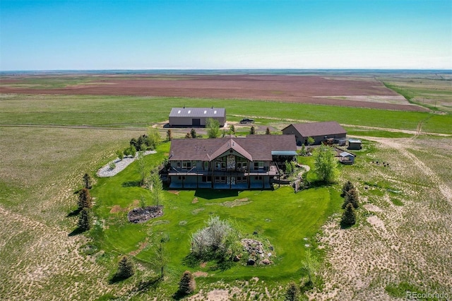 drone / aerial view with a rural view