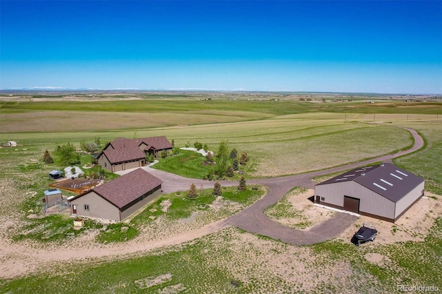 drone / aerial view with a rural view