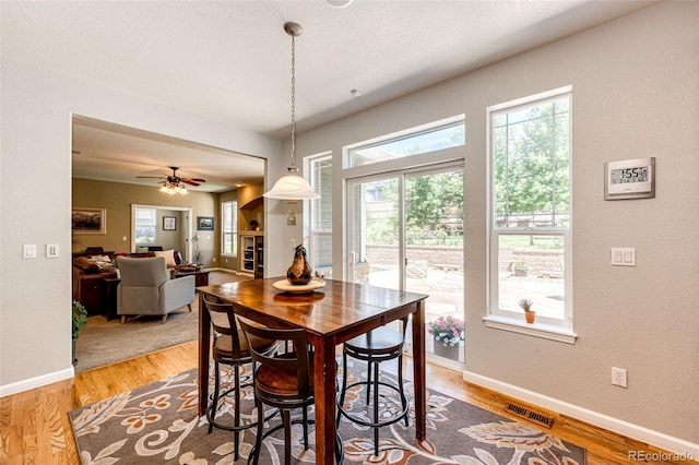 24036 E Kettle Pl, Aurora, CO 80016 - dining space featuring wood finished floors and ceiling fan