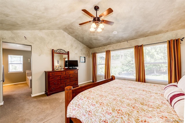 24036 E Kettle Pl, Aurora, CO 80016 - bedroom featuring lofted ceiling, light carpet, and a ceiling fan