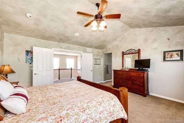 24036 E Kettle Pl, Aurora, CO 80016 - carpeted bedroom with lofted ceiling and ceiling fan