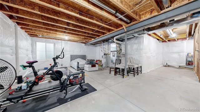 workout area with water heater