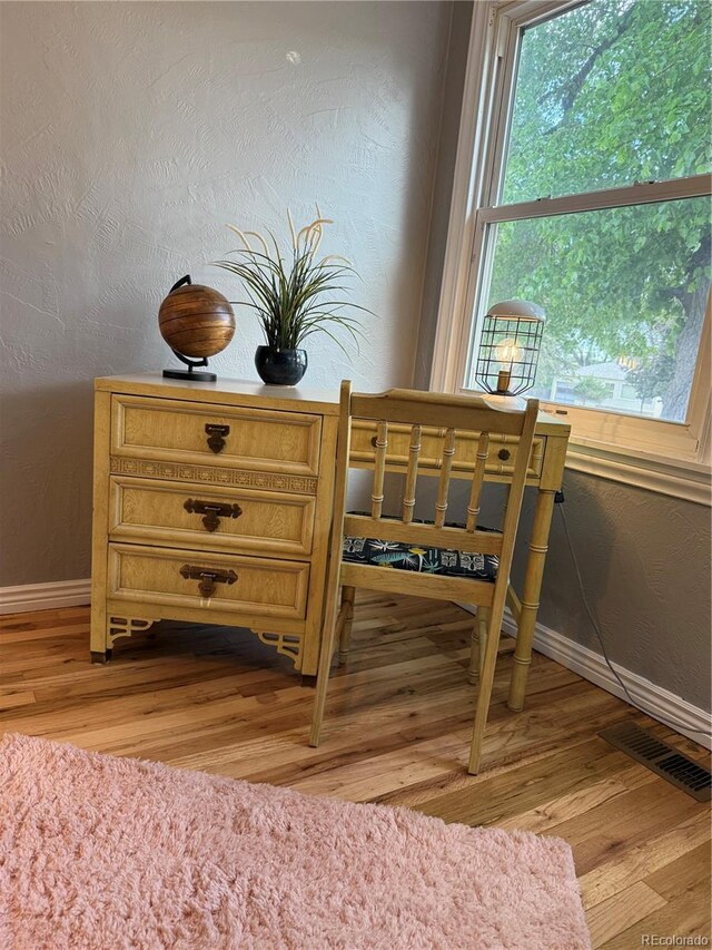 520 W San Miguel St, Colorado Springs, CO 80905 - detailed view of wood finished floors, baseboards, and a textured wall