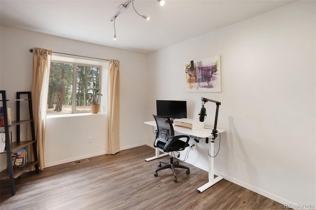 121 Aspen Dr, Woodland Park, CO 80863 - office with wood finished floors and baseboards