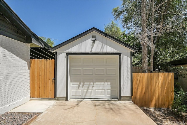 view of garage