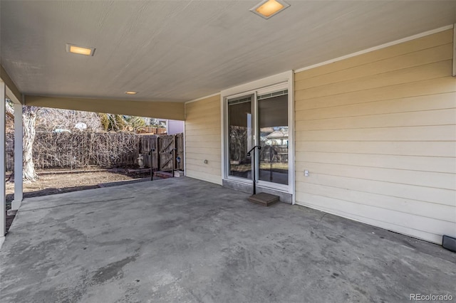 view of patio with fence