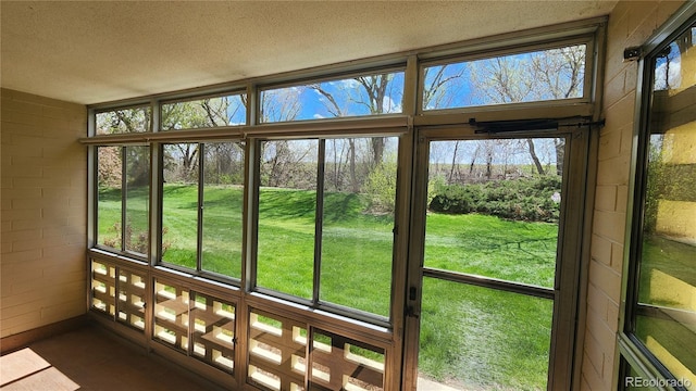 view of unfurnished sunroom
