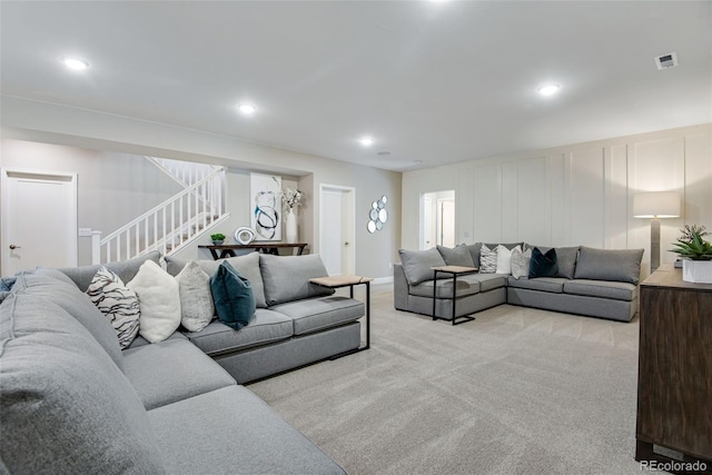 view of carpeted living room