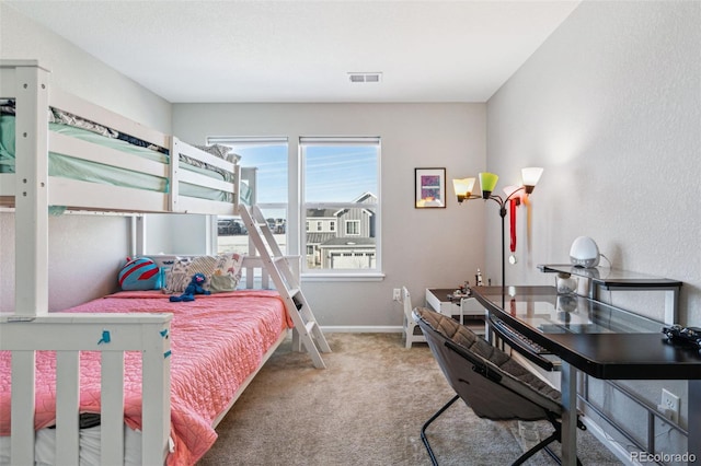 bedroom with carpet floors