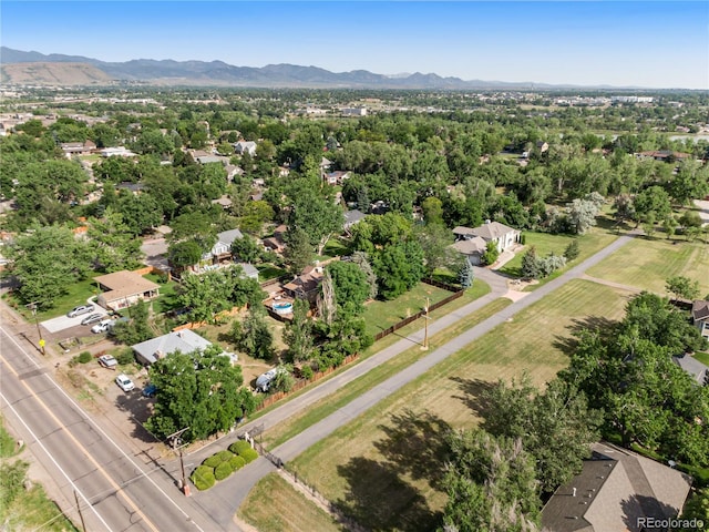 aerial view featuring a mountain view