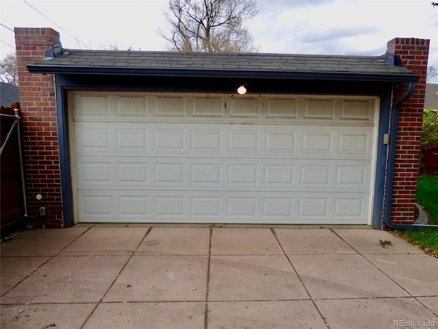 view of garage