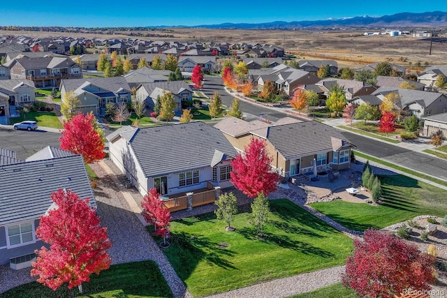 aerial view with a mountain view