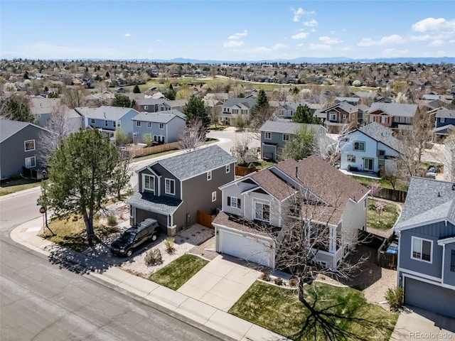 drone / aerial view with a residential view
