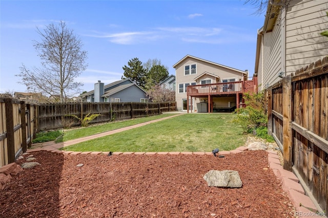 10436 W 84th Pl, Arvada, CO 80005 - view of yard featuring a wooden deck and a fenced backyard