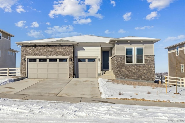 view of front of house with a garage