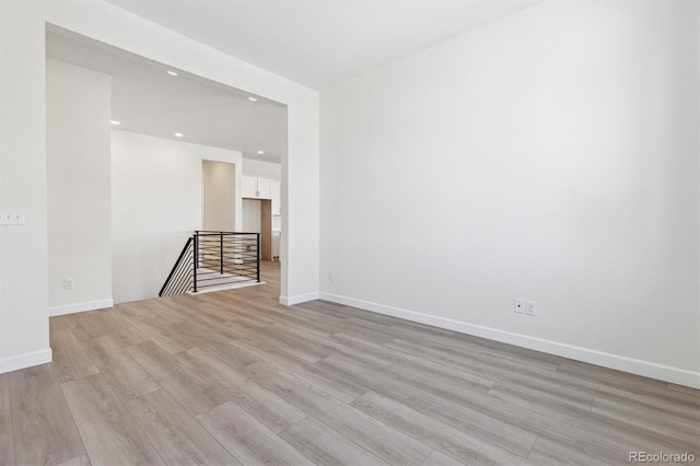 empty room featuring light hardwood / wood-style floors