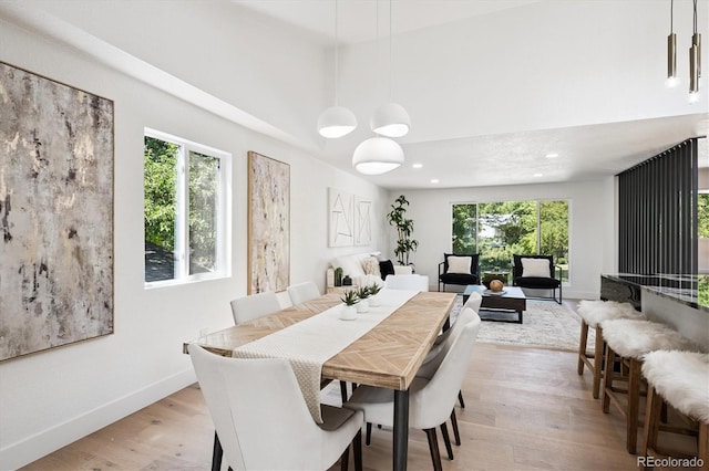 3206 S Pontiac St, Denver, CO 80224 - dining space with plenty of natural light, light wood-style floors, and recessed lighting