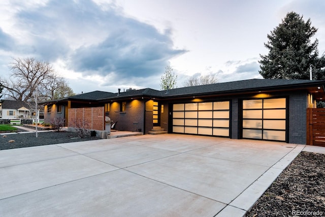 view of front facade featuring a garage