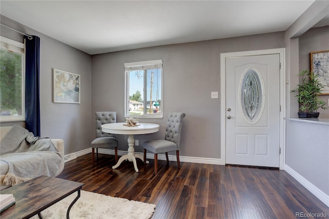 entrance foyer with dark hardwood / wood-style flooring