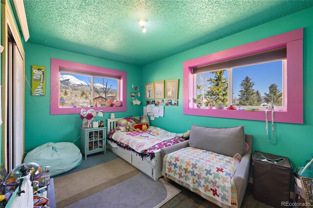 840 Mesa Dr, Silverthorne, CO 80498 - bedroom with a textured ceiling and wood finished floors