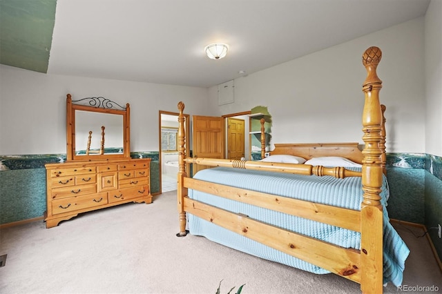 29825 Kennedy Gulch Rd, Conifer, CO 80433 - bedroom featuring light colored carpet and a wainscoted wall