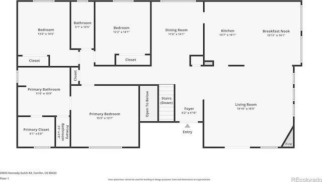 29825 Kennedy Gulch Rd, Conifer, CO 80433 - property floor plan