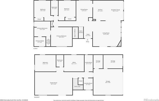 29825 Kennedy Gulch Rd, Conifer, CO 80433 - floor plan / room layout