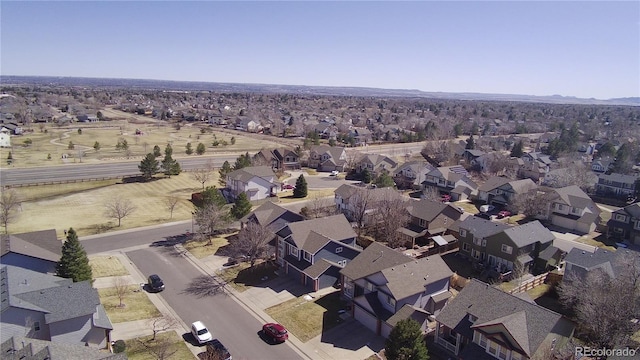 aerial view with a residential view