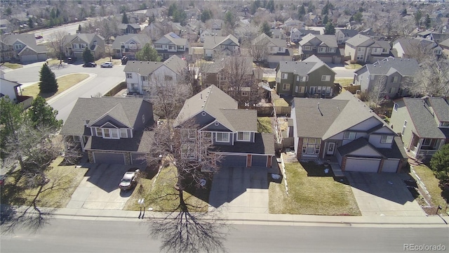 aerial view featuring a residential view