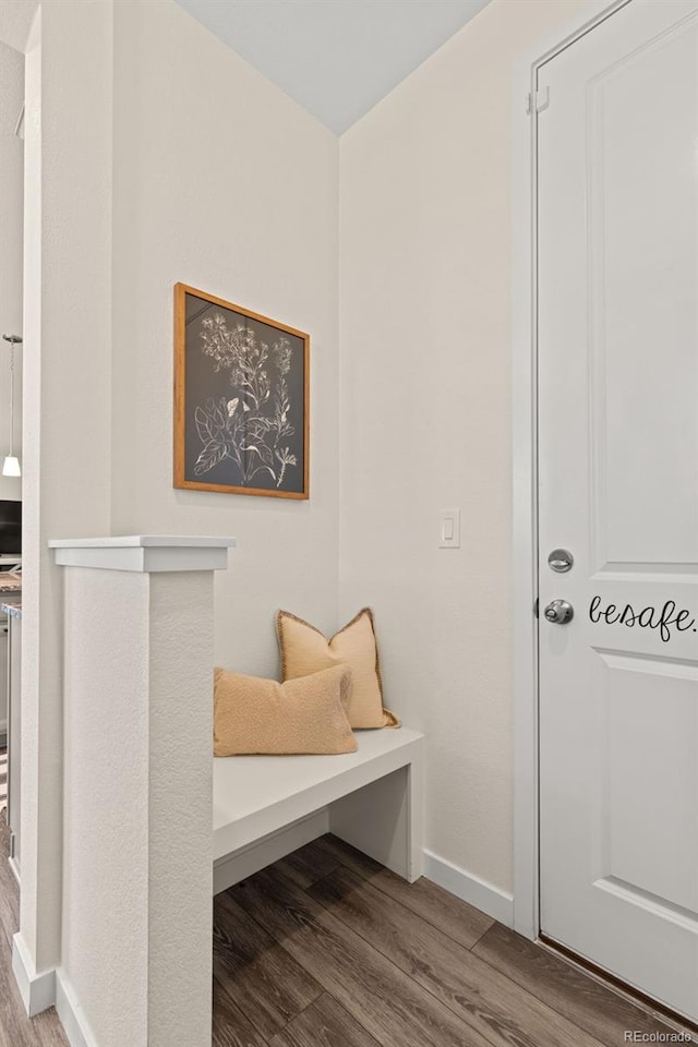 1061 S De Gaulle Ct, Aurora, CO 80018 - mudroom featuring wood finished floors and baseboards