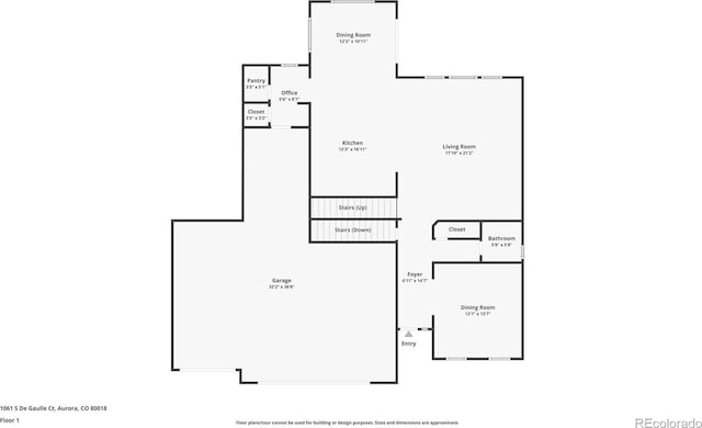 1061 S De Gaulle Ct, Aurora, CO 80018 - view of floor plan / room layout