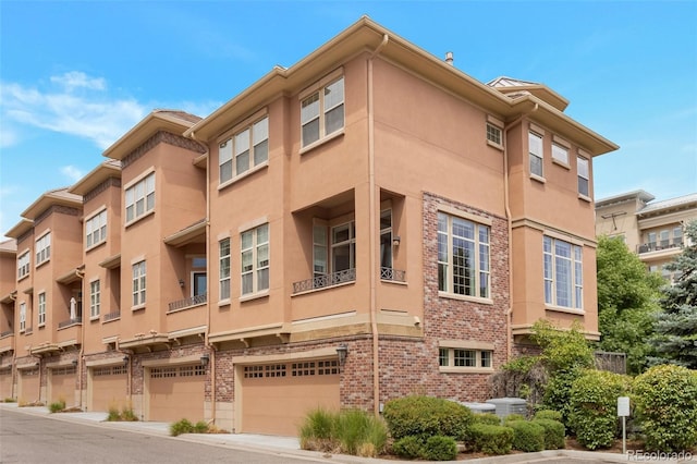 view of property with a garage