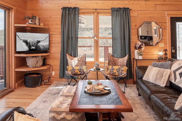577 Gcr 8952, Granby, CO 80446 - living room with wooden walls and wood finished floors